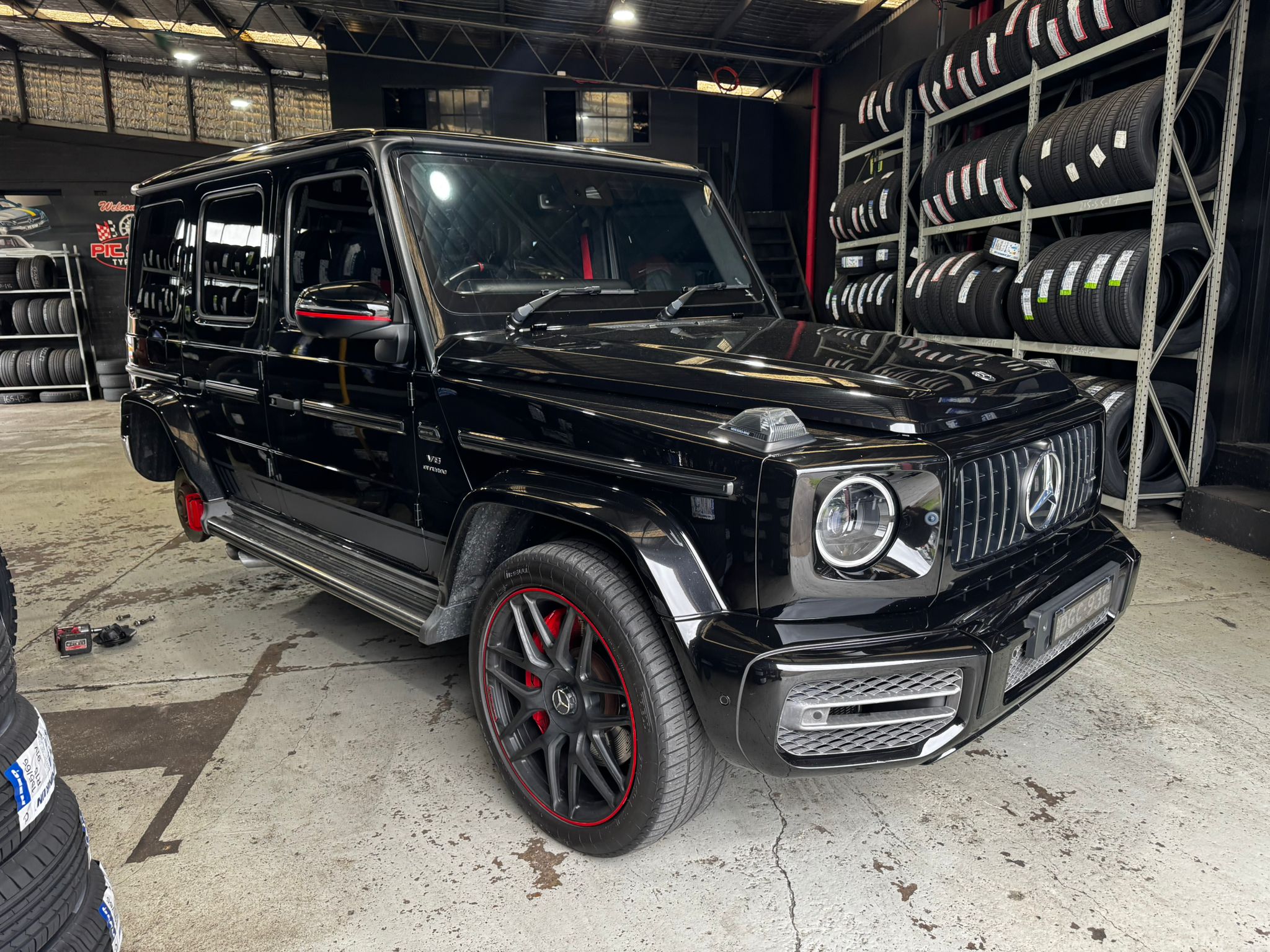 Mercedes G-Wagon with red rims